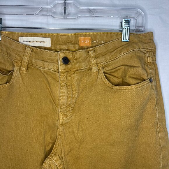 Pilcro from Anthropologie Mustard Denim Pants - size 30 - Picture 2 of 7